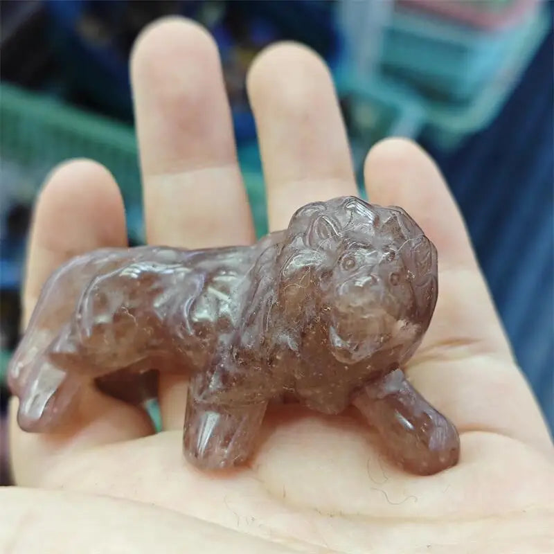 Red Strawberry Quartz Lion-ToShay.org