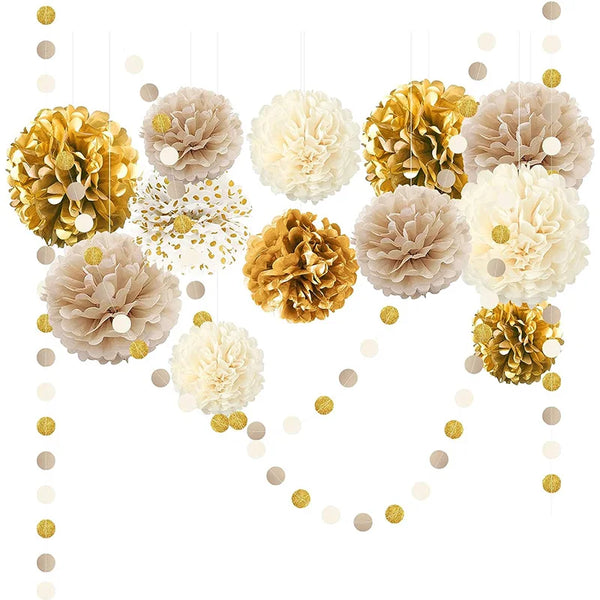 Gold Champagne Paper Decorations-ToShay.org