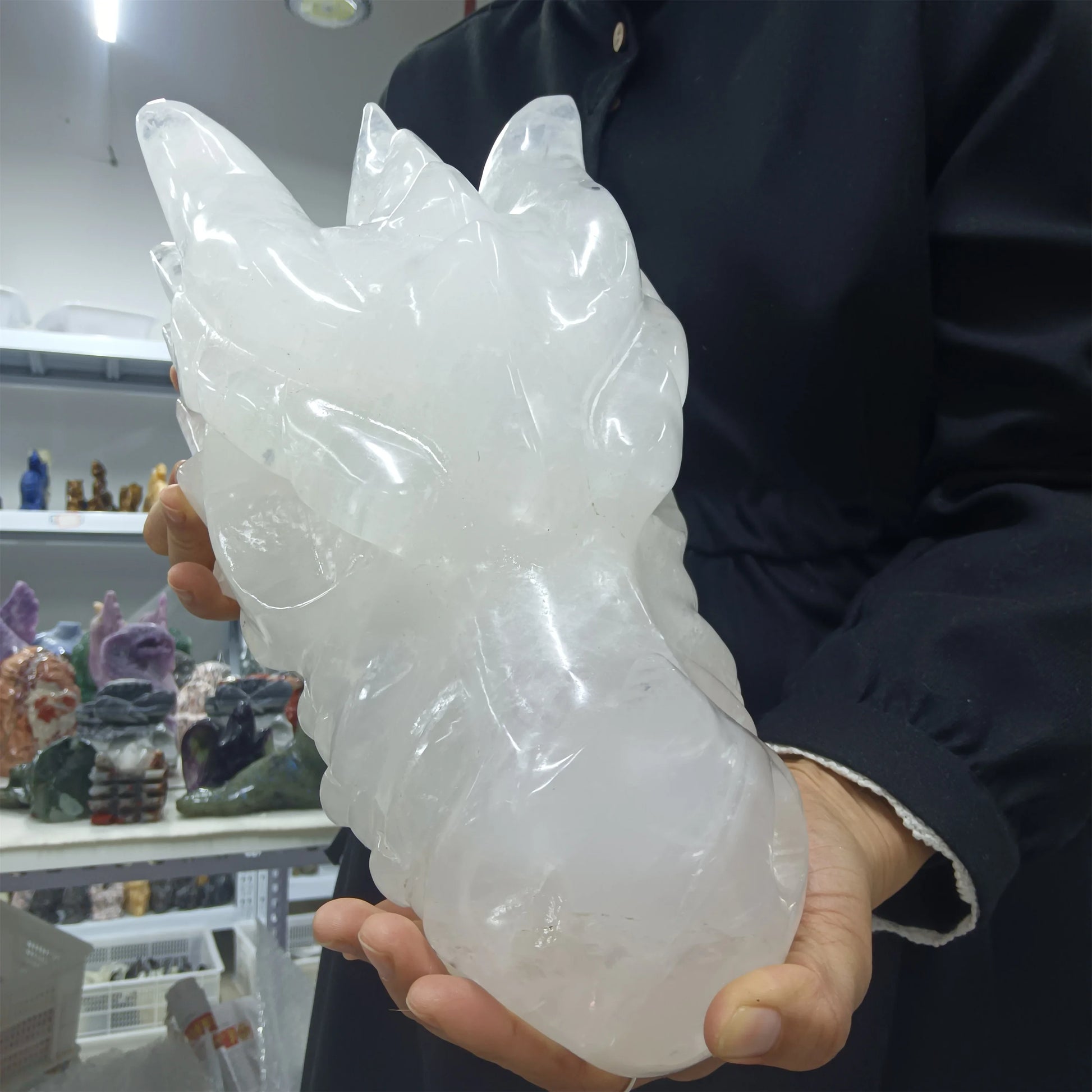 White Quartz Dragon Head-ToShay.org