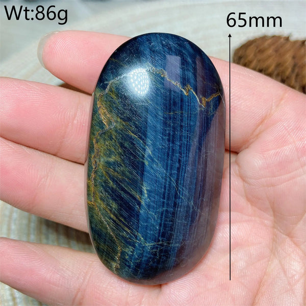 Blue Tiger Eye Palm Stone-ToShay.org