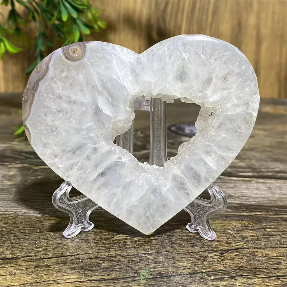 Grey Druzy Agate Heart-ToShay.org