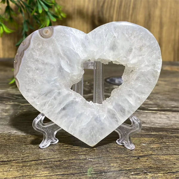 Grey Druzy Agate Heart-ToShay.org