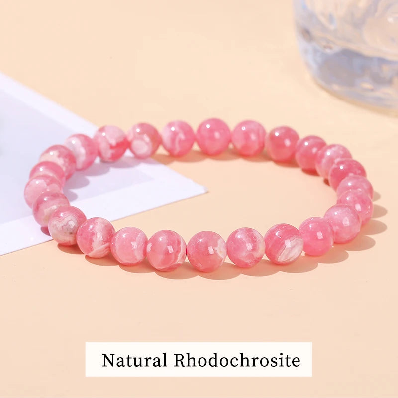 Red Vein Rhodochrosite Bracelet-ToShay.org