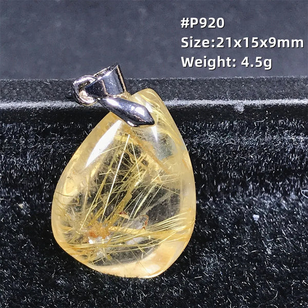 Gold Rutilated Quartz Pendant-ToShay.org