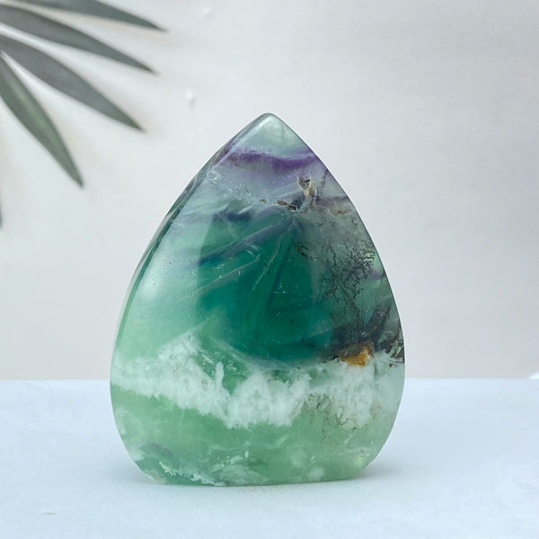 Green Feather Fluorite Torch-ToShay.org