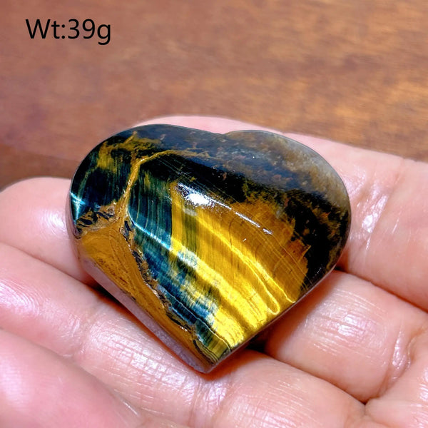 Yellow Blue Tiger Eye Heart-ToShay.org