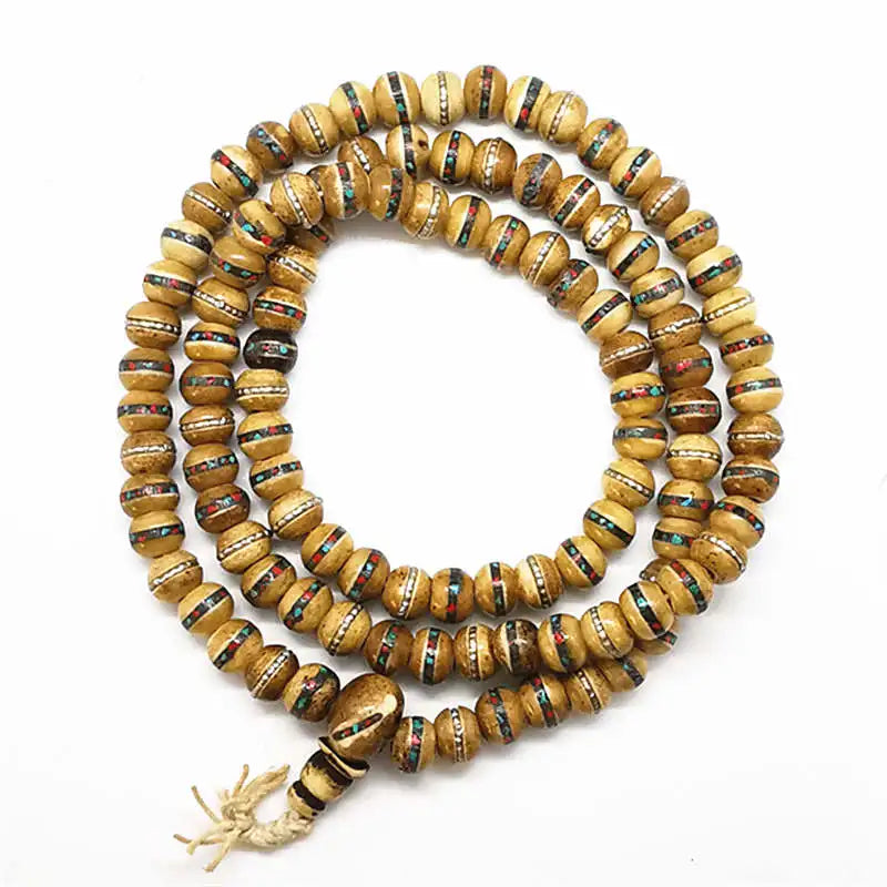 Brown Ox Bone Prayer Mala-ToShay.org
