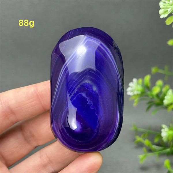 Purple Agate Palm Stone-ToShay.org