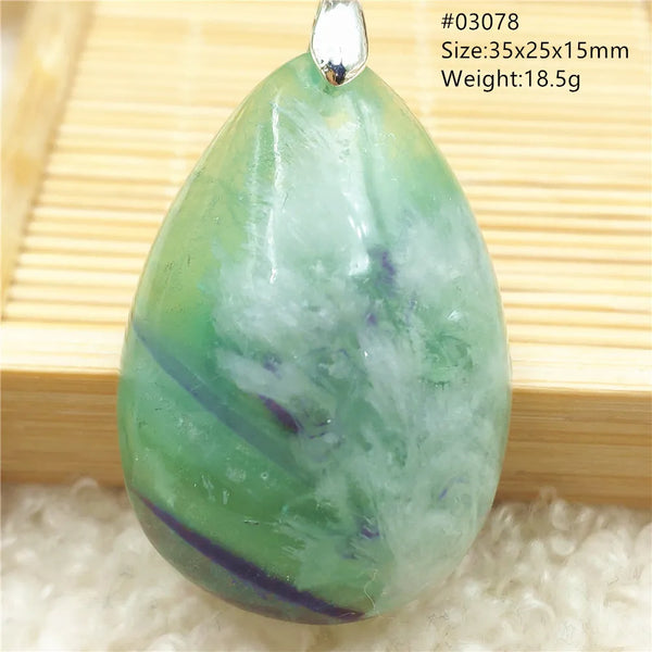 Green Feather Fluorite Pendant-ToShay.org