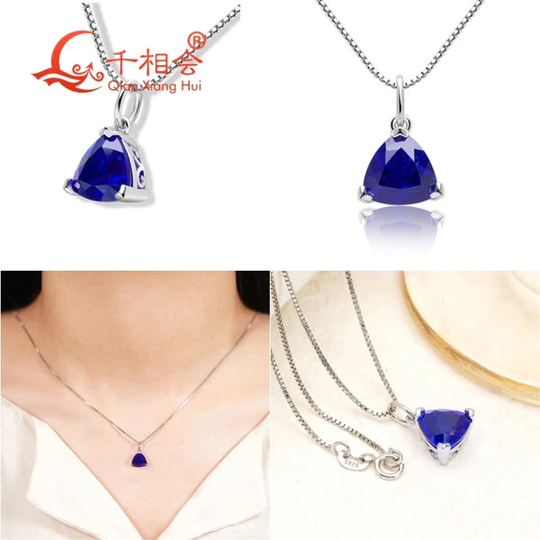Blue Sapphire Stone Pendant-ToShay.org