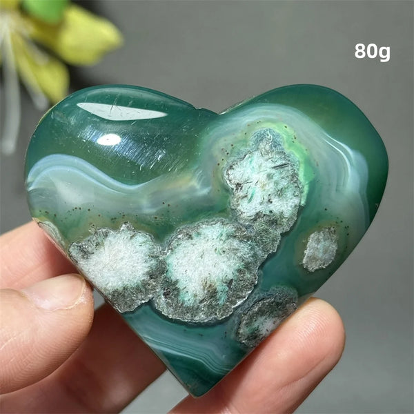Green Cherry Agate Heart-ToShay.org