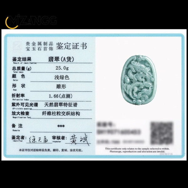 Blue Jadeite Dragon Pendant-ToShay.org