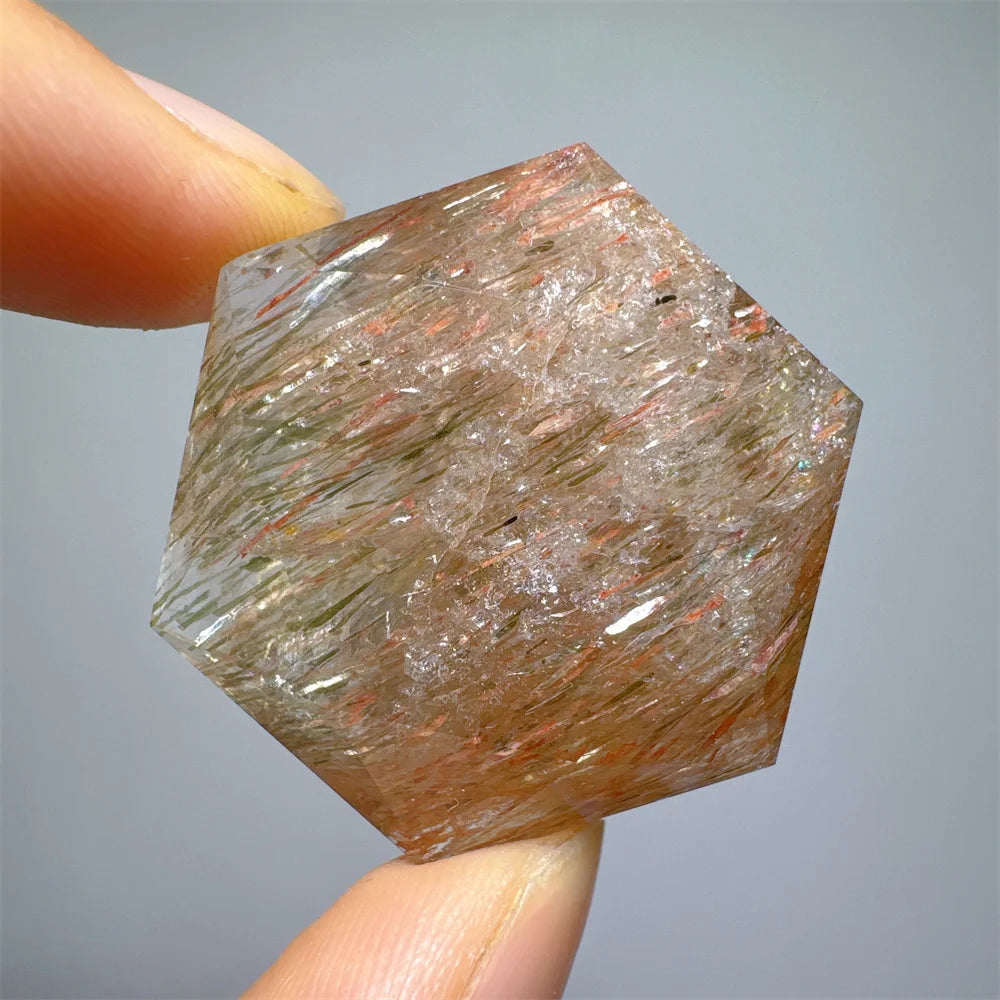 Green Tourmaline Rutile Hexagon-ToShay.org