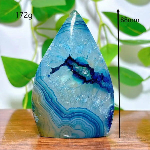 Blue Silk Agate Flame-ToShay.org