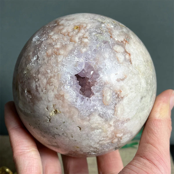 Pink Amethyst Flower Agate Ball-ToShay.org