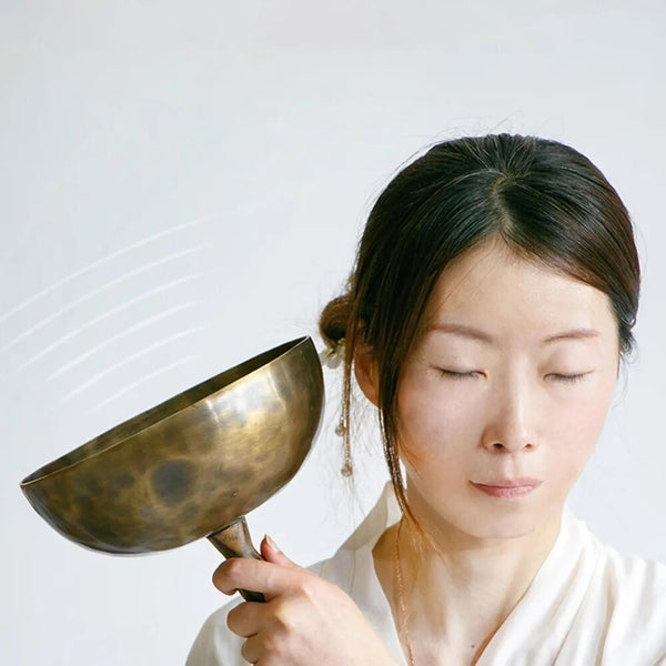 Tibetan Brass Handle Singing Bowl-ToShay.org