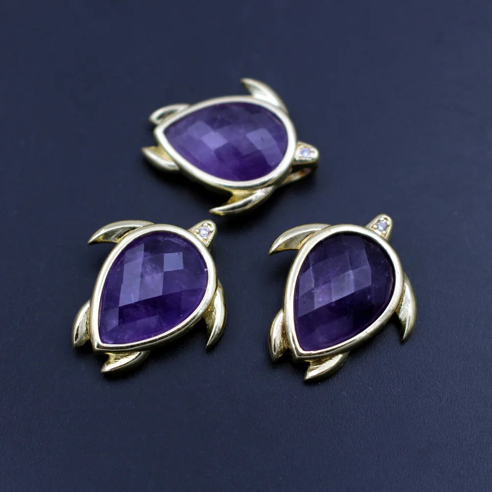 Mixed Crystal Turtle Charms-ToShay.org