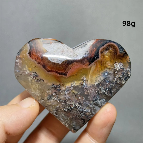 Red Black Striped Agate Heart-ToShay.org