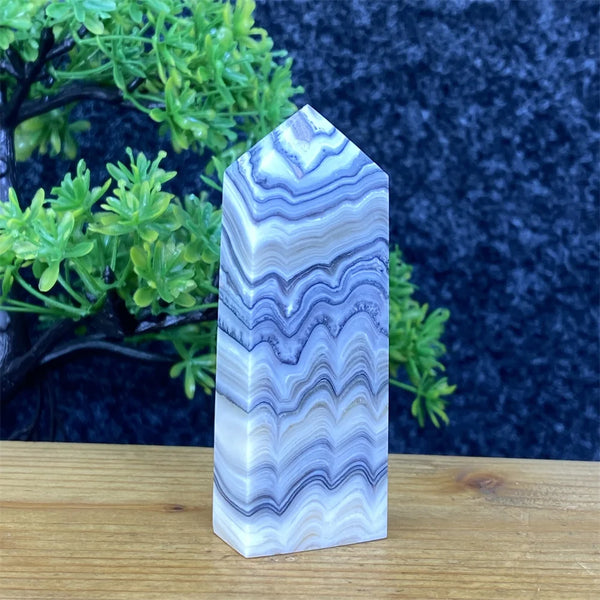 Blue Striped Agate Tower-ToShay.org