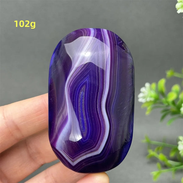 Purple Agate Palm Stone-ToShay.org