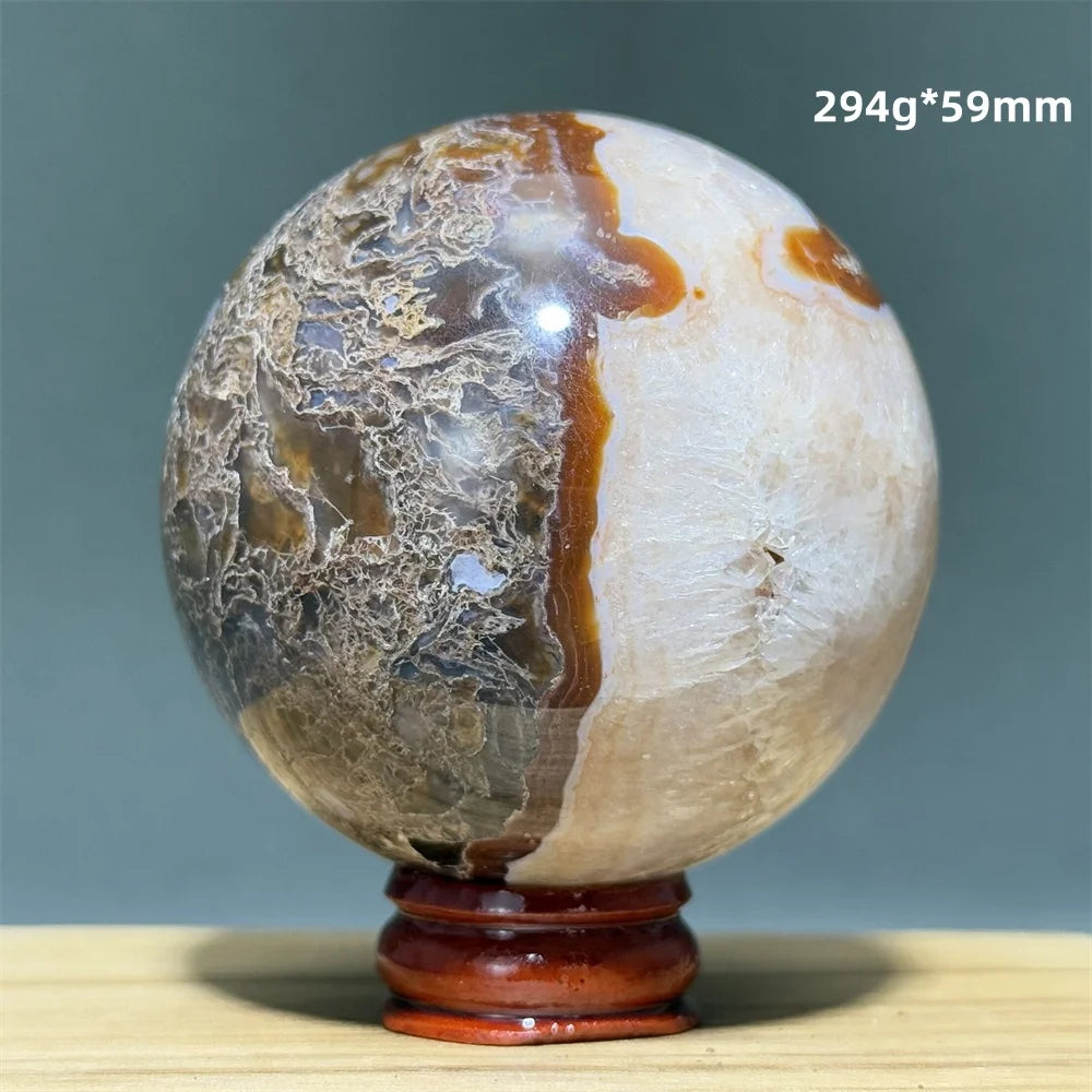 Red Moss Crystal Agate Ball-ToShay.org