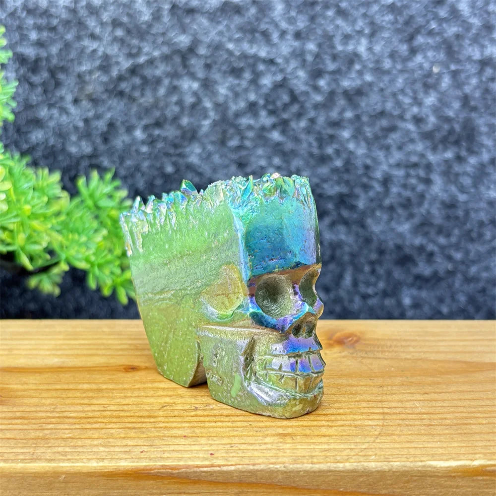 Rainbow Aura Skull Cluster-ToShay.org