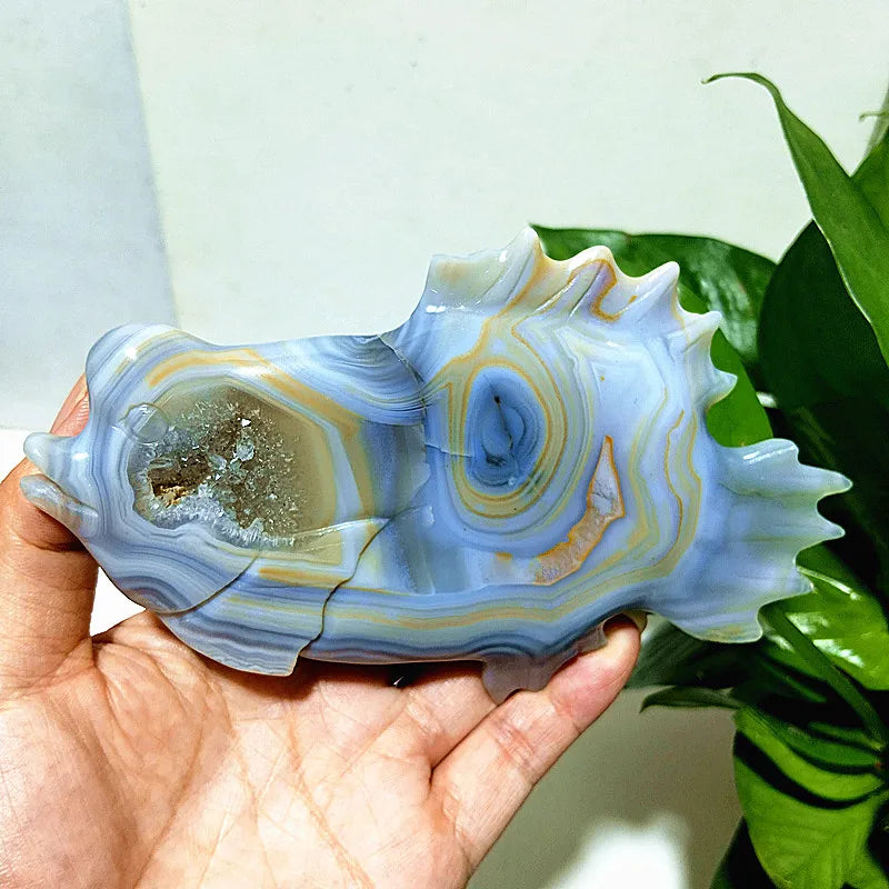 Grey Agate Druzy Fish-ToShay.org