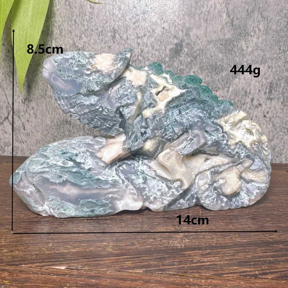 Green Moss Agate Druzy Lizard-ToShay.org