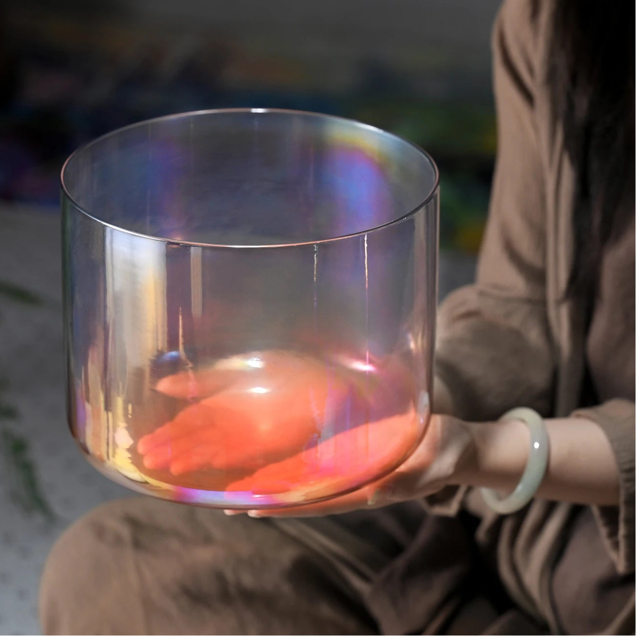 Grey Crystal Singing Bowl-ToShay.org
