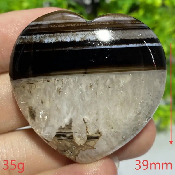 Black Agate Geode Heart-ToShay.org