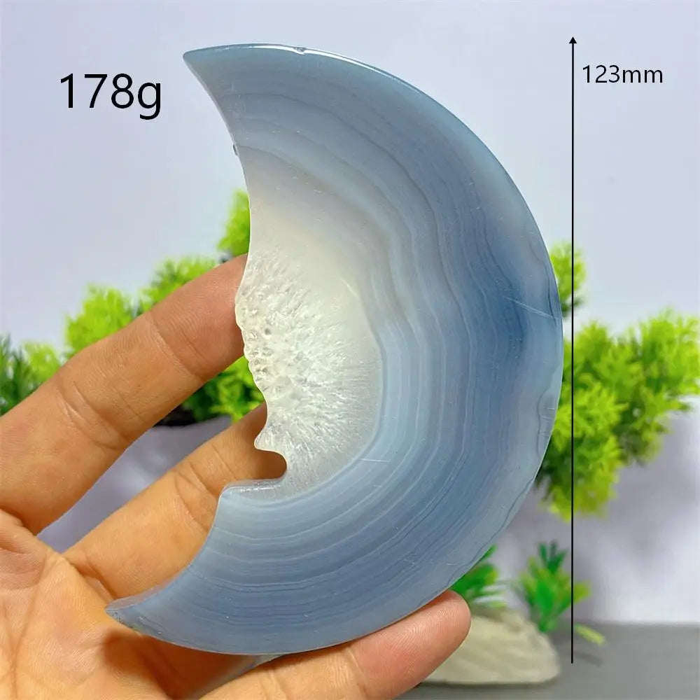 Grey Druzy Agate Moon Face-ToShay.org