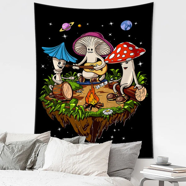 Mushroom Alien Tapestry-ToShay.org