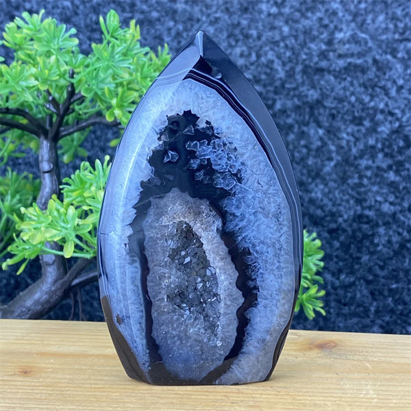 Black Agate Geode Torch-ToShay.org