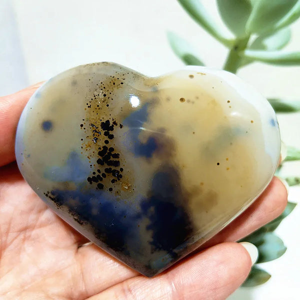 Yellow Moss Agate Heart-ToShay.org