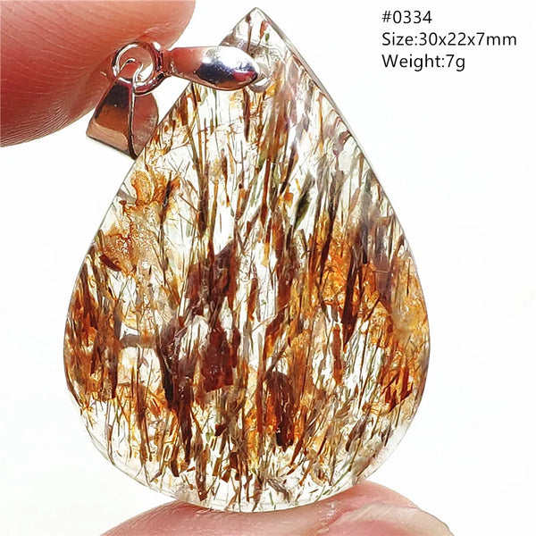 Gold Rutilated Quartz Pendant-ToShay.org