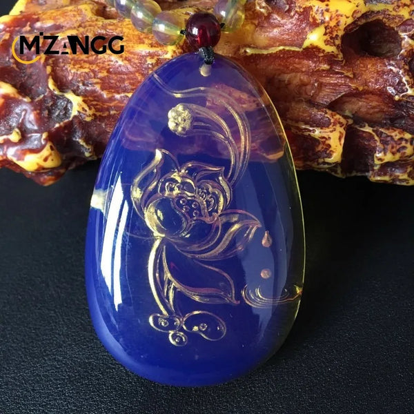 Gold Amber Buddha Pendant-ToShay.org