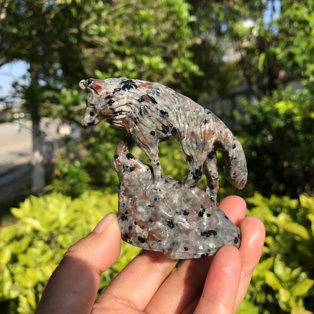 Grey Yooperlite Stone Wolf-ToShay.org