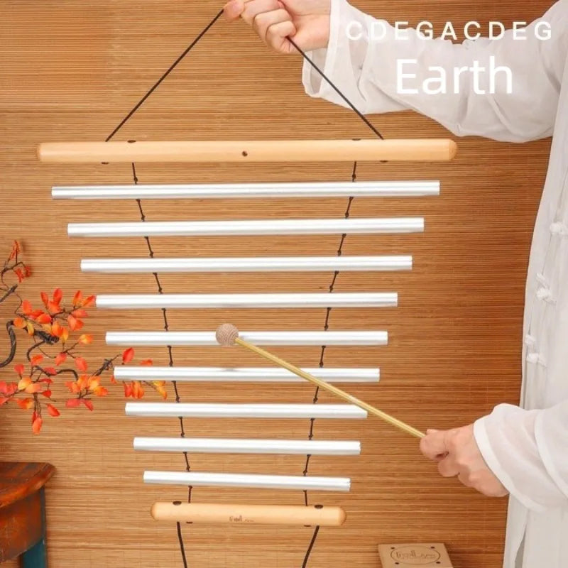 9 Tone Sound Beam Professional Rhythm Wind Chimes Portable Tubular Aluminum Wind Chime Meditation Sound Healing Hanging Bell-ToShay.org