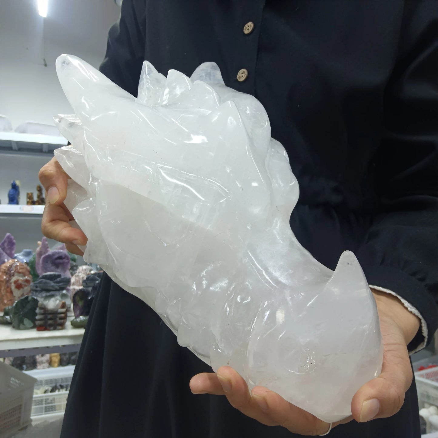 White Quartz Dragon Head-ToShay.org