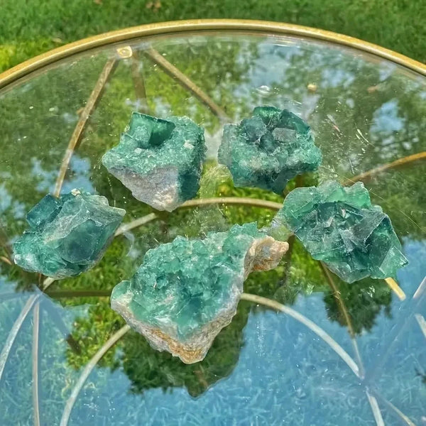 Green Fluorite Crystal Cluster-ToShay.org