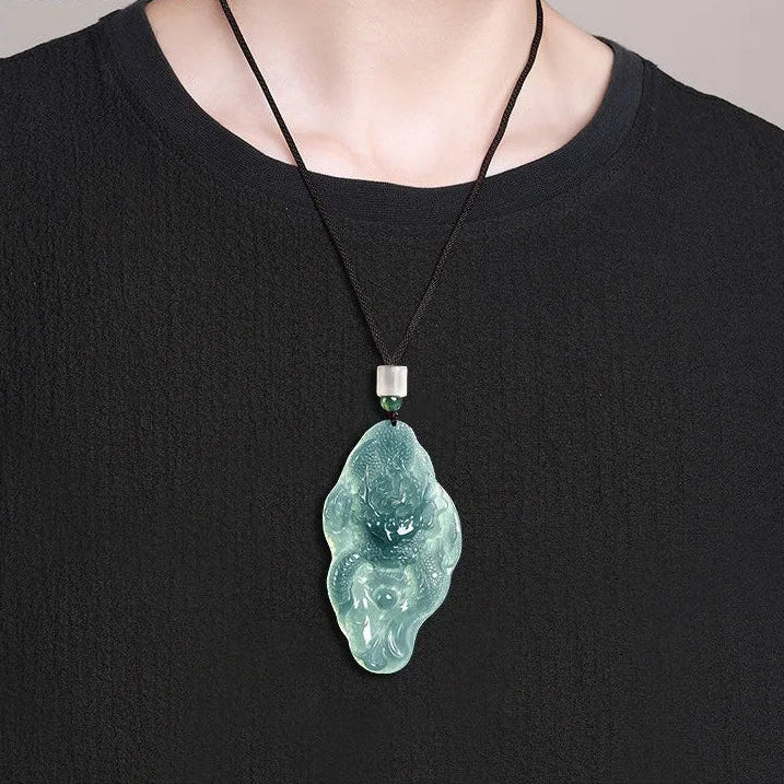 Green Jade Dragon Pendant-ToShay.org