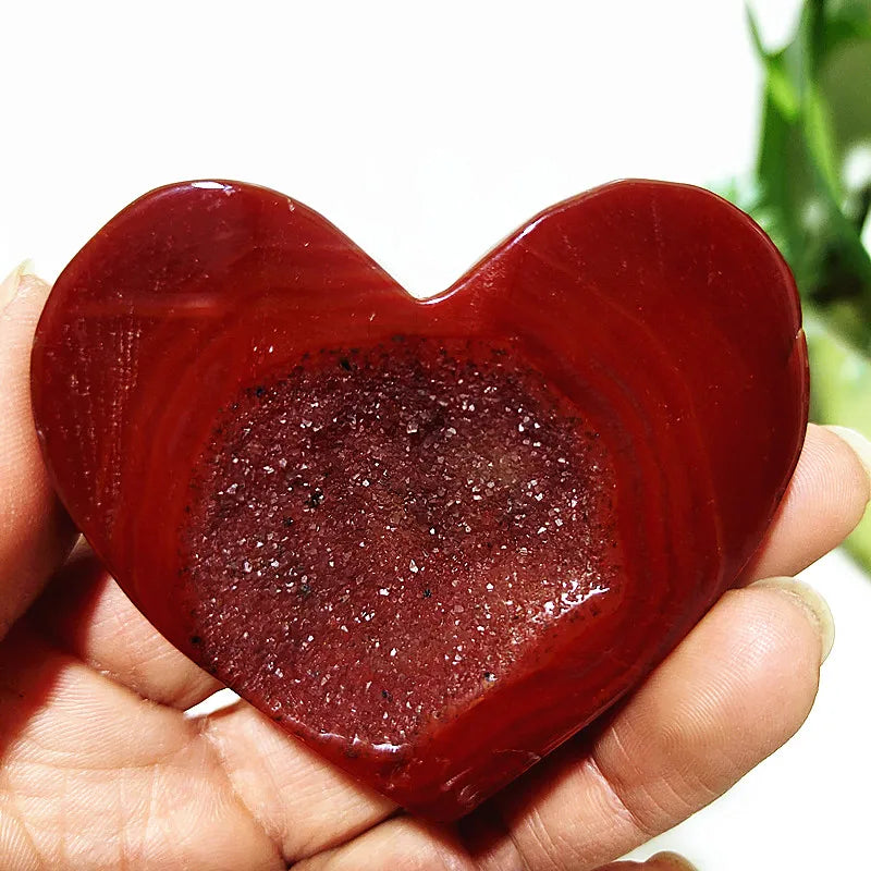 Red Agate Geode Heart-ToShay.org