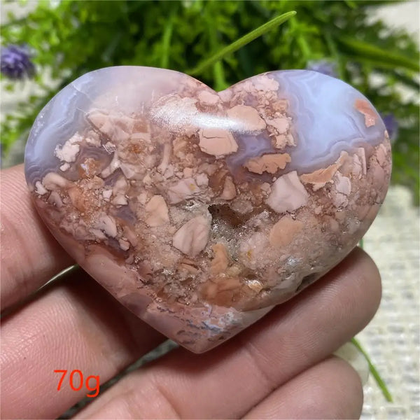 Pink Flower Agate Heart-ToShay.org