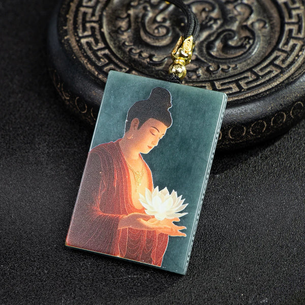 Green Jade Buddha Pendant-ToShay.org