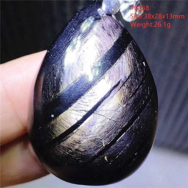 Silver Black Hypersthene Pendant-ToShay.org