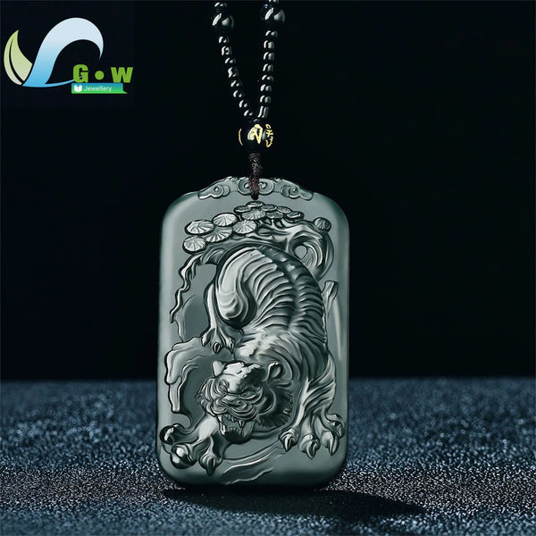 Green Jade Tiger Pendant-ToShay.org