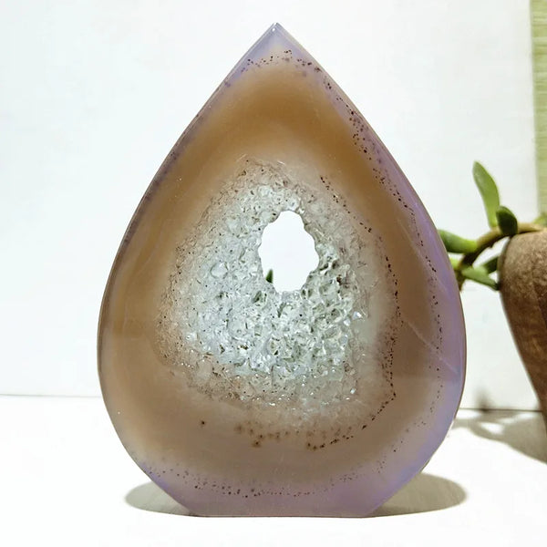 Blue Agate Geode Point-ToShay.org