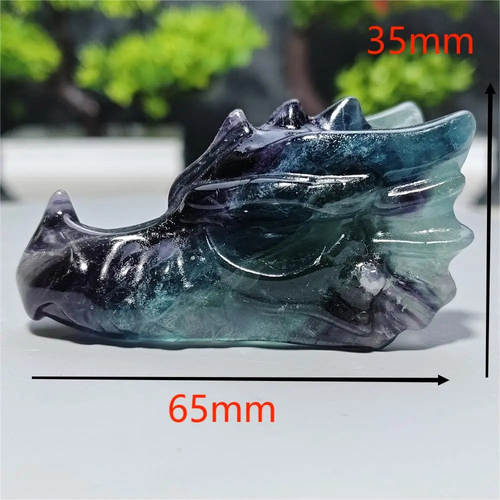 Rainbow Fluorite Dragon Skull-ToShay.org