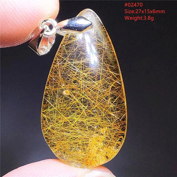 Gold Rutilated Quartz Pendant-ToShay.org