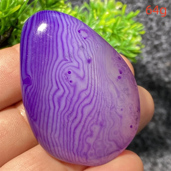 Purple Silk Agate Palm Stone-ToShay.org